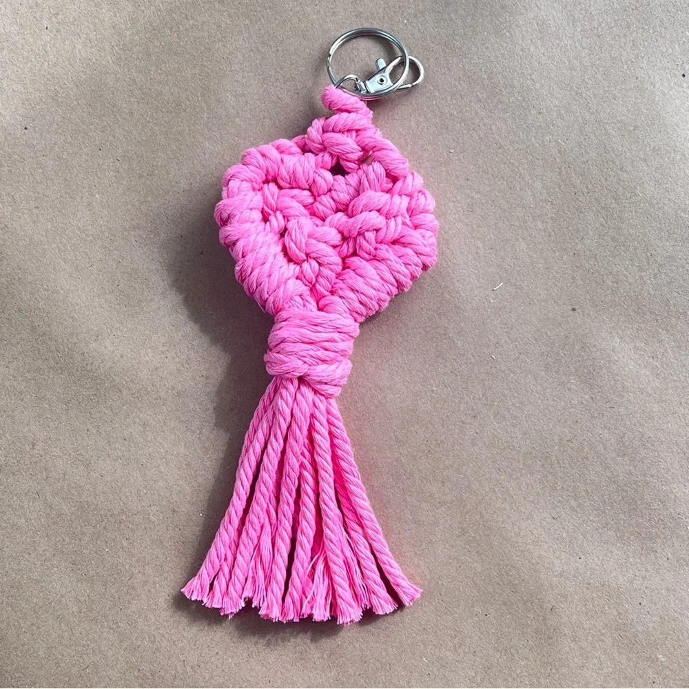 Handmade Handcrafted Macrame Keychain HEART